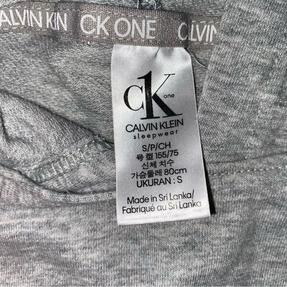 CK One by Calvin Klein crop hoodie sleepwear w/drawstring tie Sz S - Picture 6 of 9